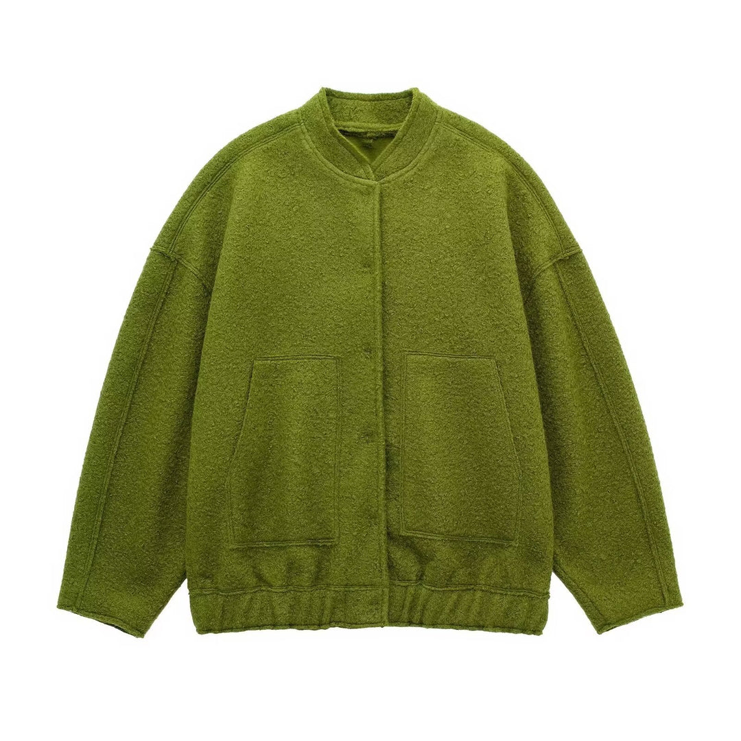 Damen Kuschelige Oversized-Jacke aus flauschigem Material mit praktischen Taschen R&B
