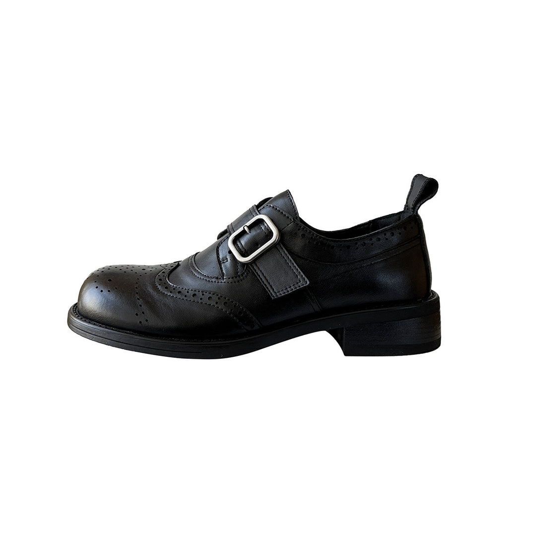 Damen Elegante Brogues mit Schnallenverschluss und geflochtenem Detail R&B