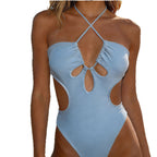 Damen Cut-Out Badeanzug mit hohem Beinausschnitt R&B