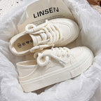 Damen Komfortable Sneakers aus robustem Canvas mit dickem Sohlenprofil R&B