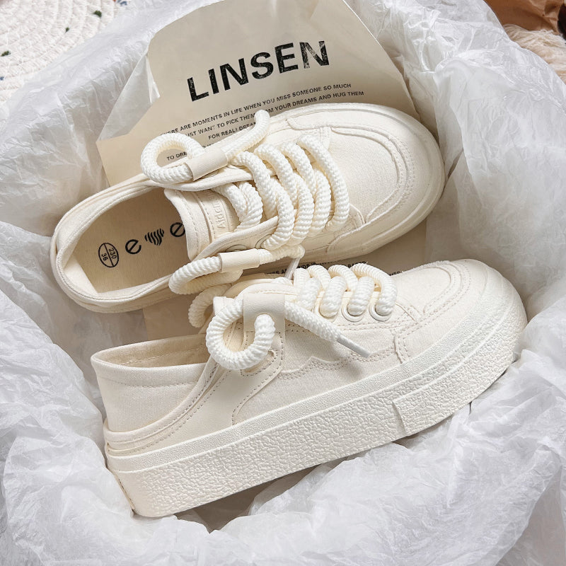 Damen Komfortable Sneakers aus robustem Canvas mit dickem Sohlenprofil R&B