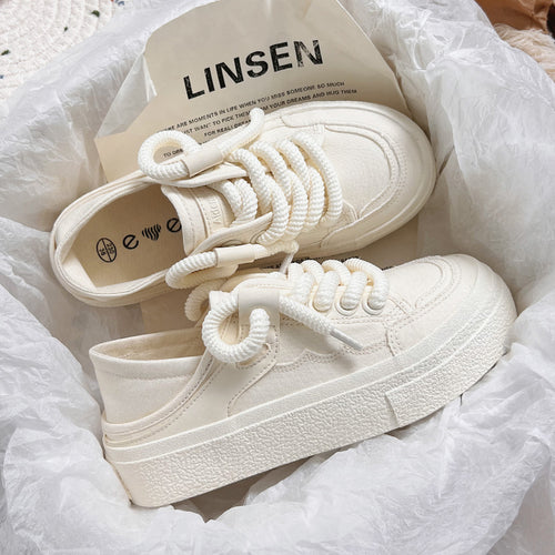 Damen Komfortable Sneakers aus robustem Canvas mit dickem Sohlenprofil R&B