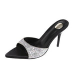 Damen elegante Absatzsandalen mit funkelnden Strassakzenten R&B
