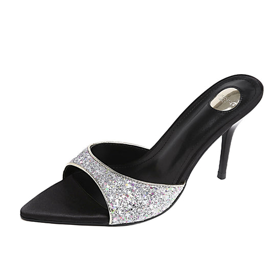 Damen elegante Absatzsandalen mit funkelnden Strassakzenten R&B