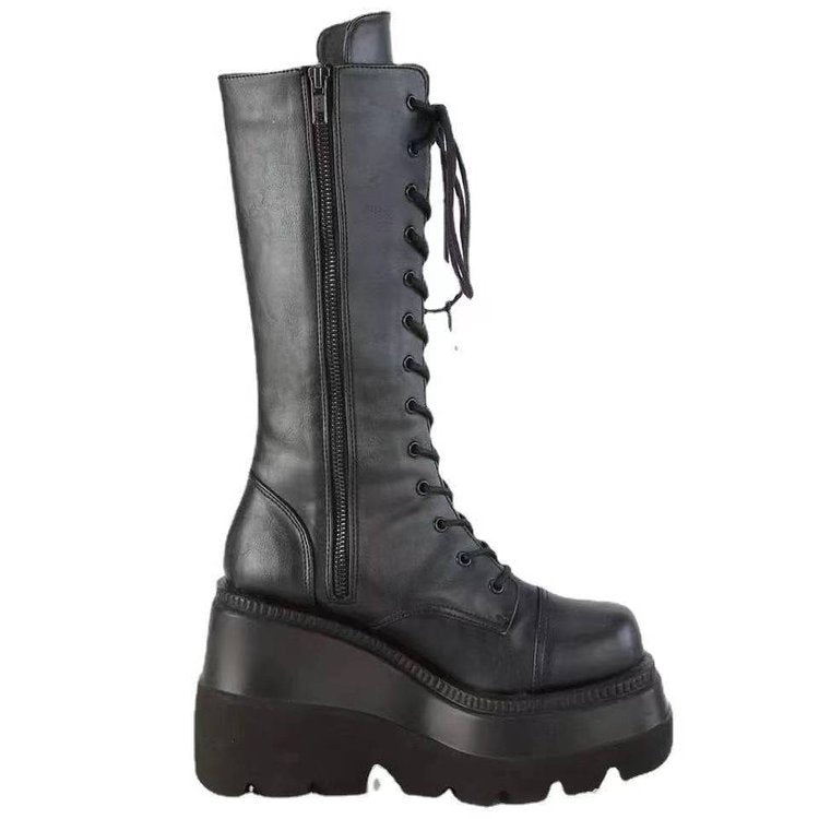 Damen Schnürstiefel im Urban-Style mit stabiler Sohle R&B