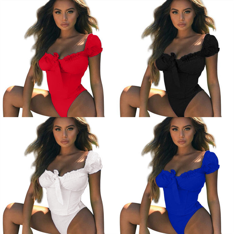 Damen Einteiler Badeanzug mit modischem Rüschendesign R&B