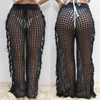Damen luftige Häkelstrandhose R&B