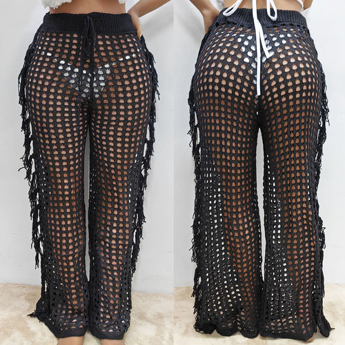 Damen luftige Häkelstrandhose R&B