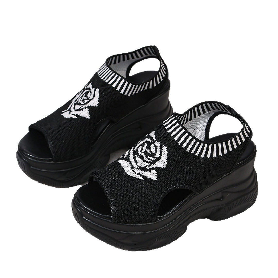 Damen Plateausandalen mit attraktiver Blumenapplikation R&B