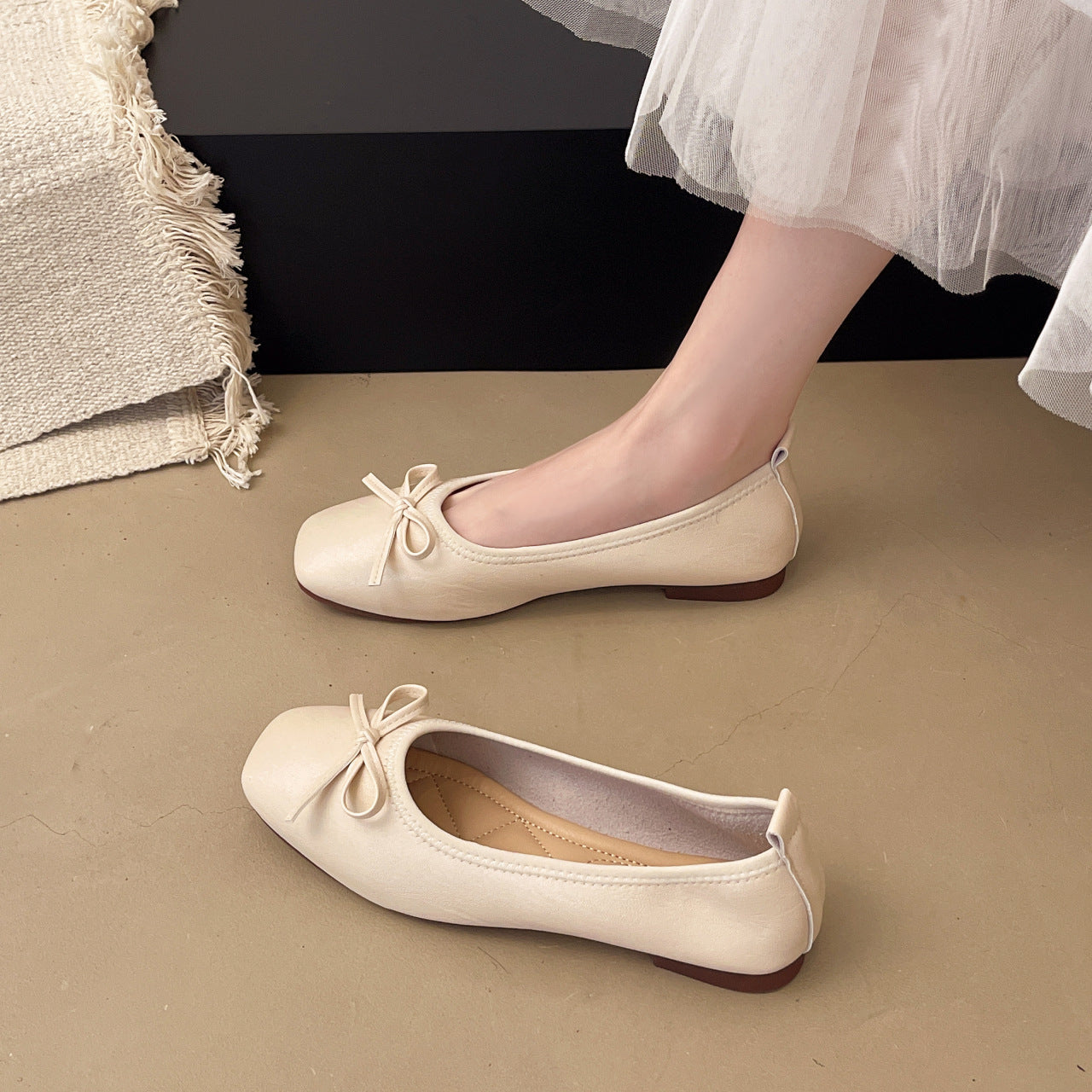 Damen Ballerinas mit süßem Schleifen-Design und komfortabler Sohle EB