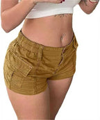 Damen Cargo-Shorts mit praktischen Taschen und elastischem Bund R&B