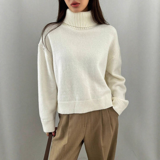Damen oversized Rollkragenpullover aus weichem Material R&B