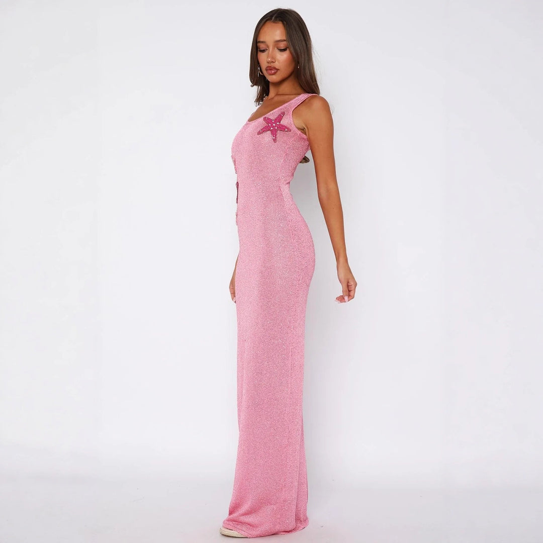 Damen Funkelndes Maxikleid mit Muschel-Applikationen R&B