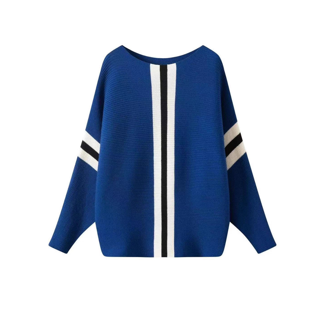 Damen Grobstrickpullover mit modernen Streifen R&B