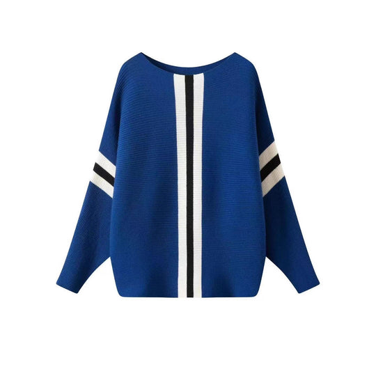 Damen Grobstrickpullover mit modernen Streifen R&B