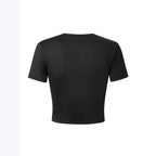 Damen Crop-T-Shirt mit kreativem Textdesign R&B