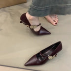 Damen elegante Mary Jane Pumps mit modischen Strassakzenten R&B