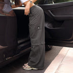 Damen modische Utility-Hose mit verstellbarem Saum und praktischen Taschen R&B