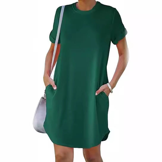 Damen Casual Kleid mit praktischen Taschen R&B