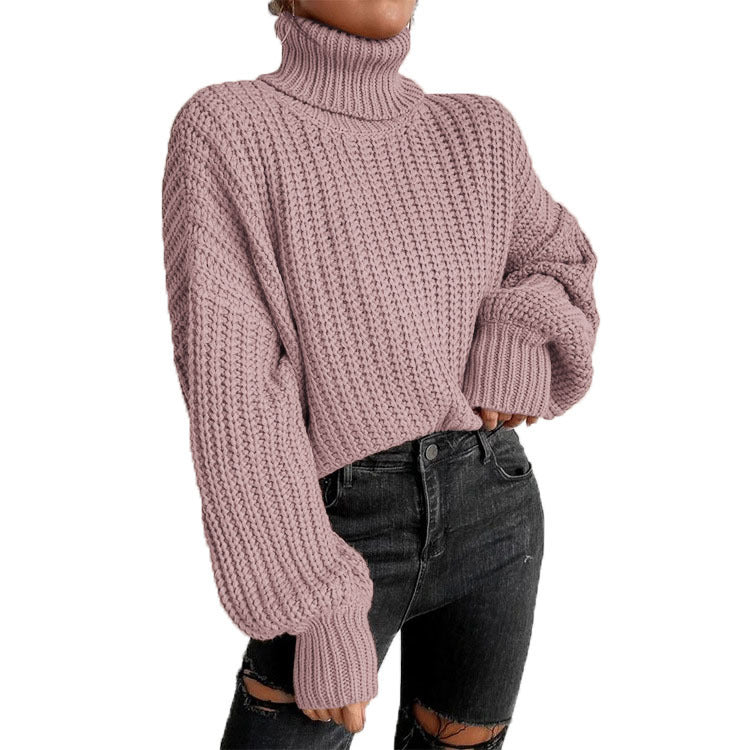 Damen gemütlicher Rollkragenpullover aus weichem Strick R&B