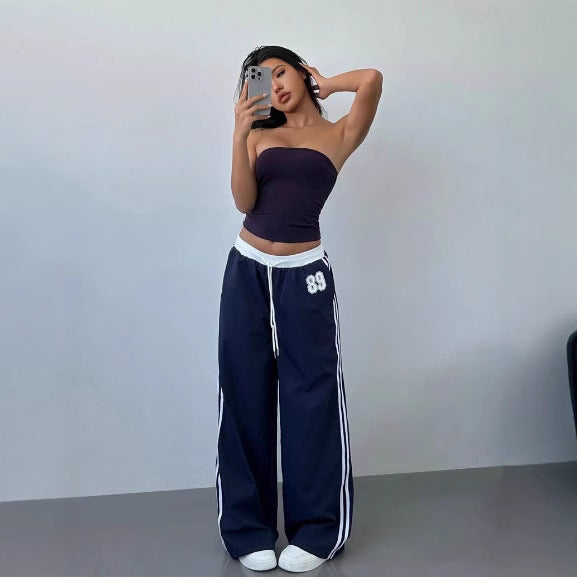 Damen Sportliche Jogginghose mit seitlichen Streifen R&B
