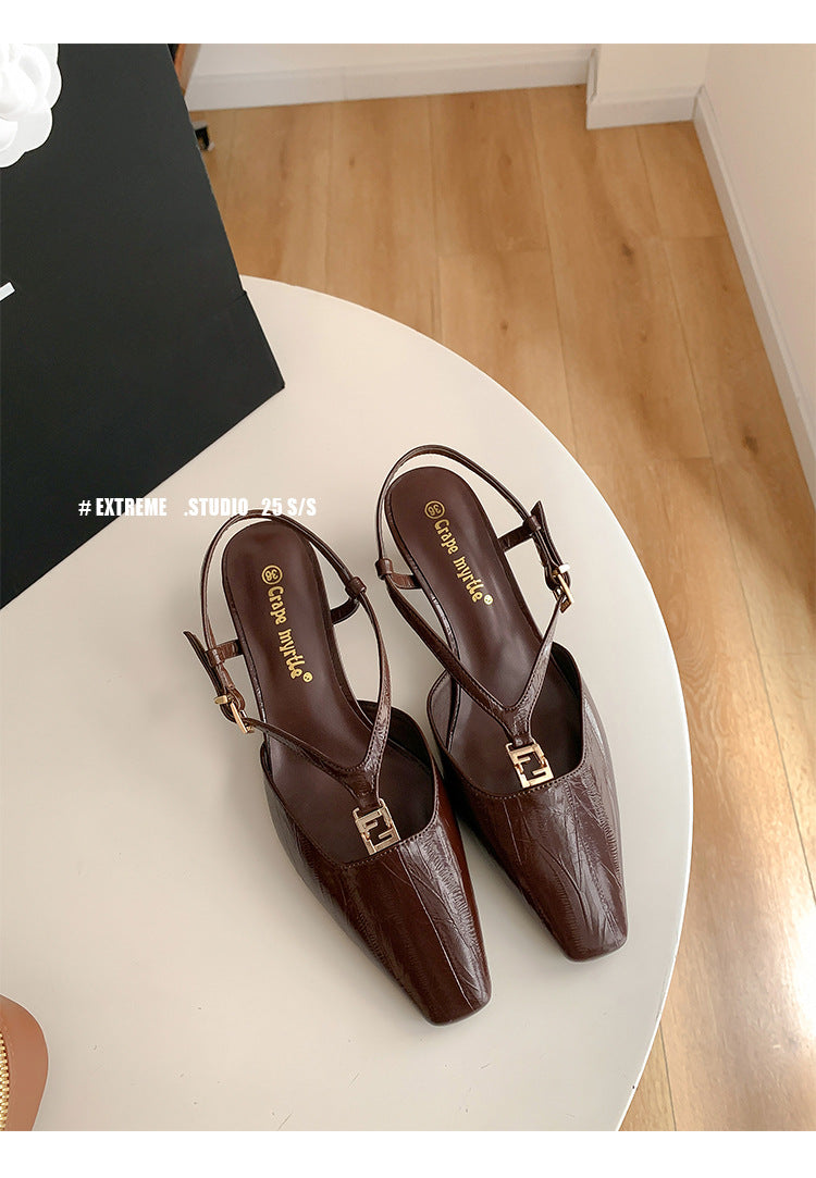 Damen Slingback-Pumps mit elegantem Riemchen und spitzer Zehenform R&B