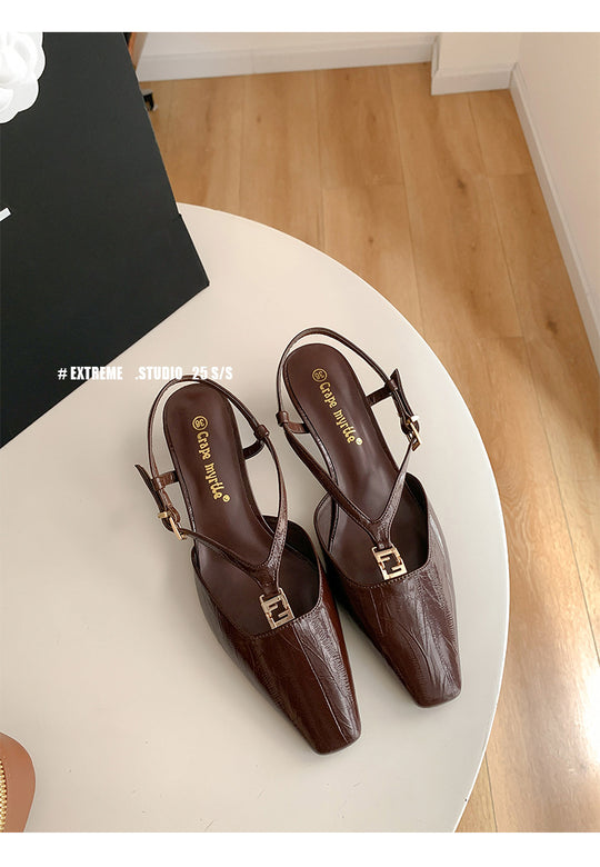 Damen Slingback-Pumps mit elegantem Riemchen und spitzer Zehenform R&B