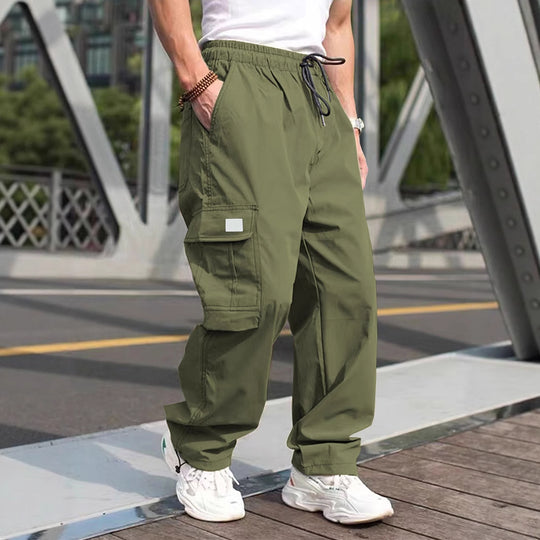 Herren lässige Cargo-Hose mit elastischem Bund und multifunktionalen Taschen R&B