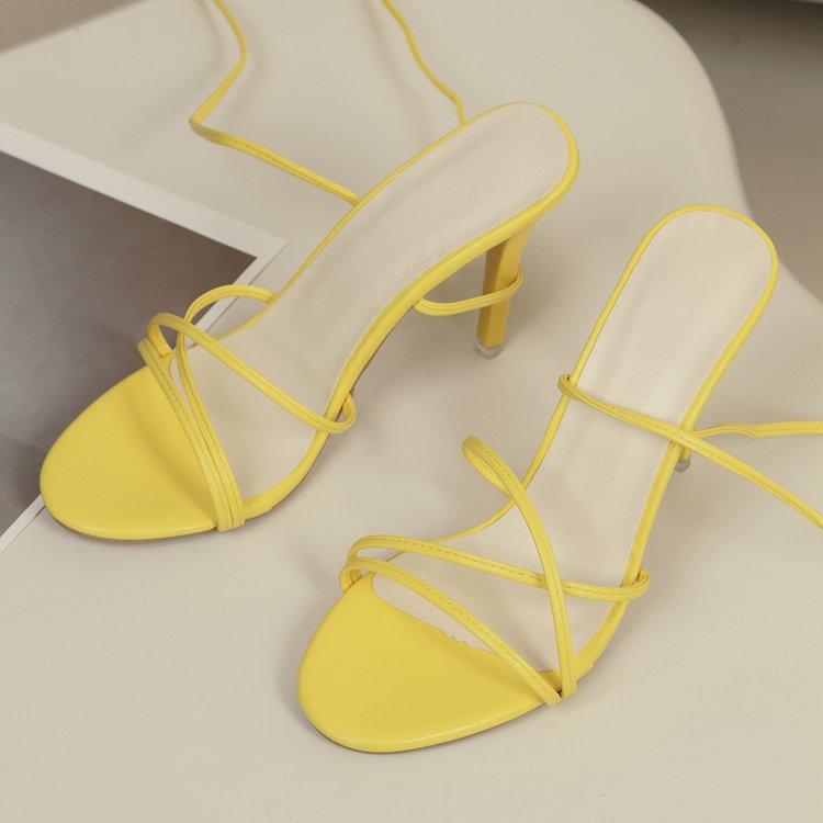 Damen elegante Schnürsandalen mit hohem Absatz R&B