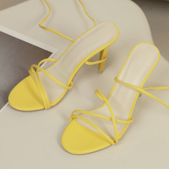 Damen elegante Schnürsandalen mit hohem Absatz R&B
