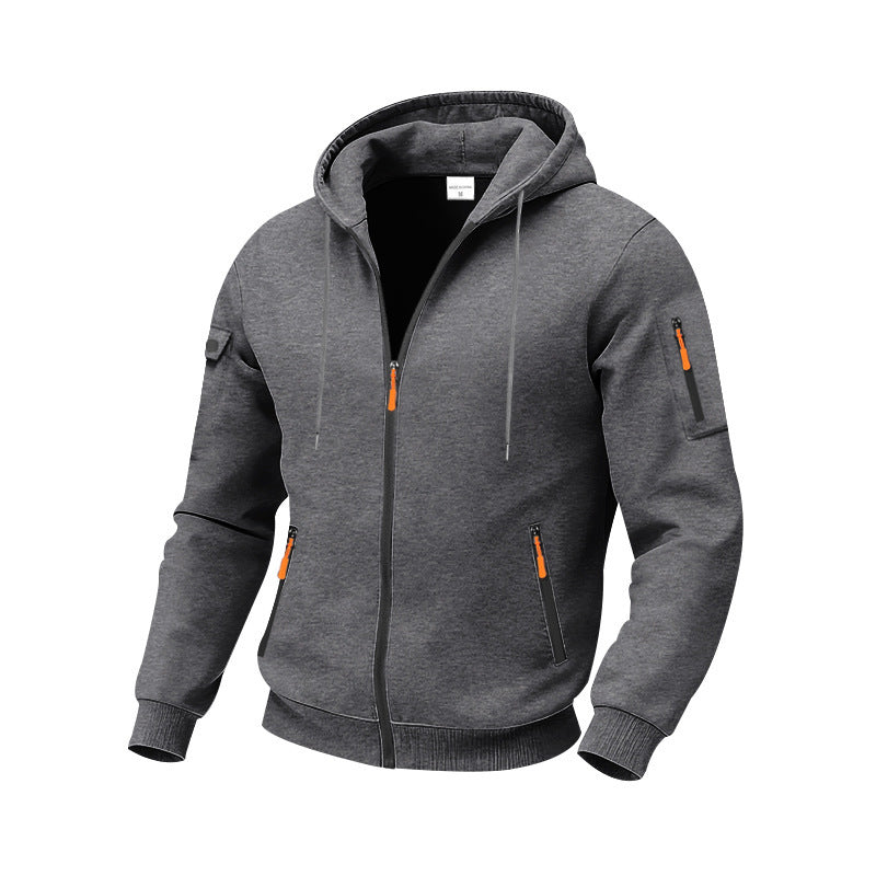 Herren funktionale Kapuzenjacke mit technischen Taschen R&B