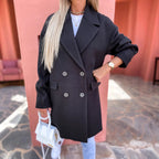 Damen eleganter und strukturierter Mantel im doppelten Design R&B