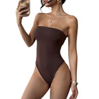 Damen Hochwertiger Bandeau-Badeanzug mit figurformendem Schnitt R&B