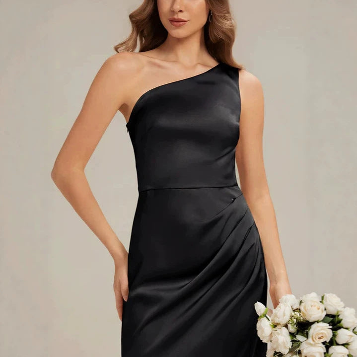 Damen Elegantes One-Shoulder Abendkleid mit Drapierung R&B