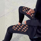Damen Leggings mit Netzdetails und figurbetonter Passform R&B