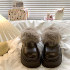 Damen Flauschige Clogs mit hochwertigem Kunstfell und robuster Sohle R&B