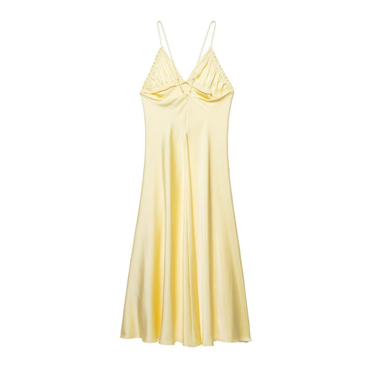 Damen Slipdress mit verführerischem V-Ausschnitt und feinen Rüschendetails R&B
