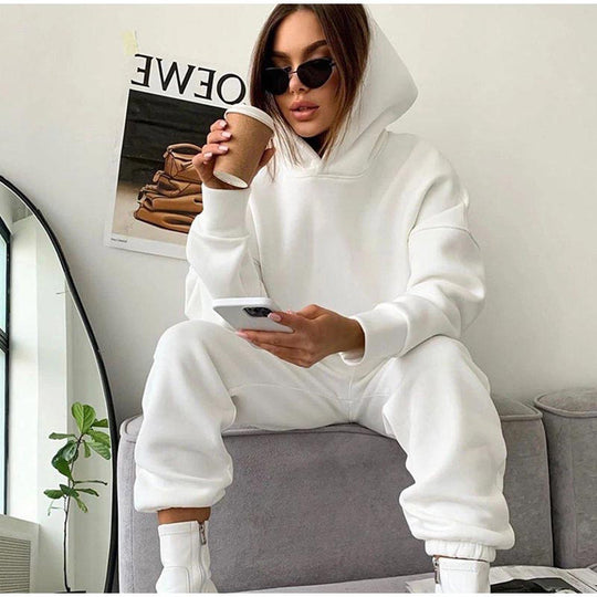 Damen Stylish Oversized Hoodie und Jogginghose Set R&B