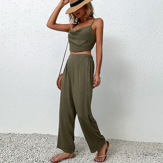 Damen Urbane Jumpsuit mit weitem Bein und flutterndem Oberteil R&B