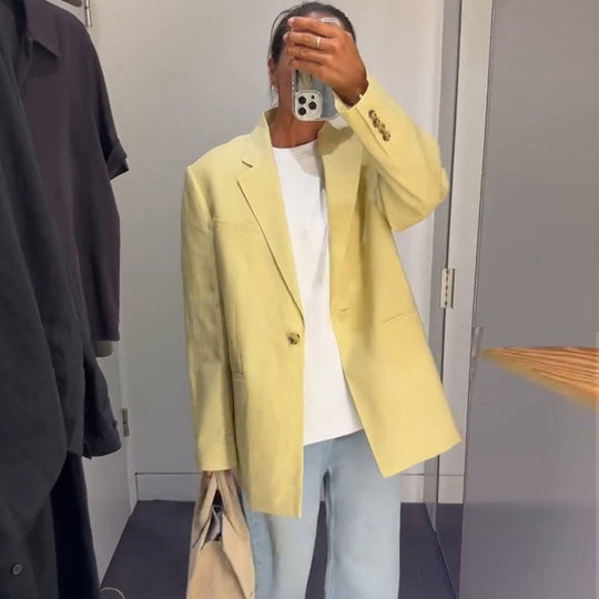 Damen lässiger Leinenblazer R&B