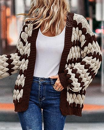 R&B | Cardigan Grober Strick Offene Vorderseite Relaxed Fit Weich und Warm