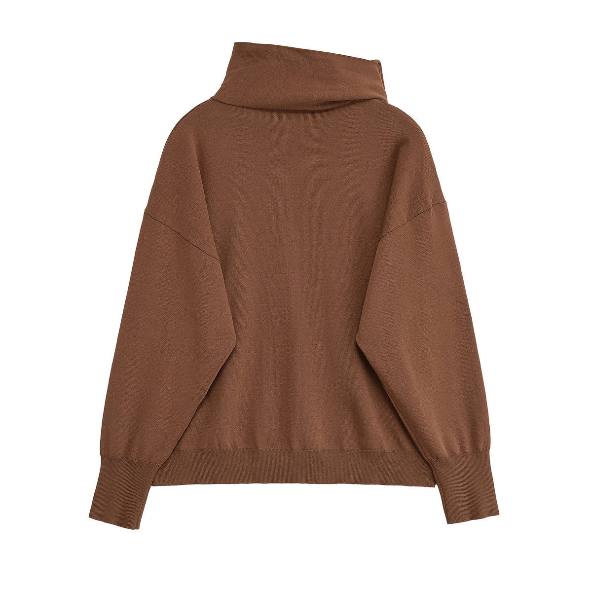 Damen lässiger Strickpullover mit asymmetrischem Kragen R&B