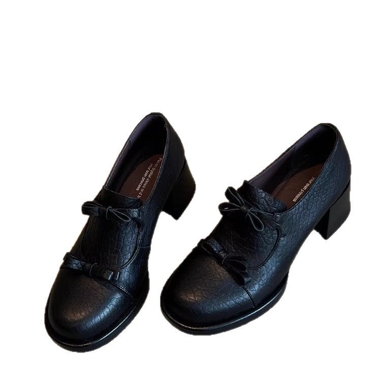 Damen elegante Schnürschuhe mit dekorativen Schleifen und komfortablem Blockabsatz R&B