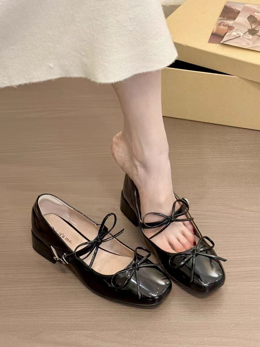 Damen elegante Mules mit raffinierten Schleifen und stylisher Metallic-Oberfläche R&B