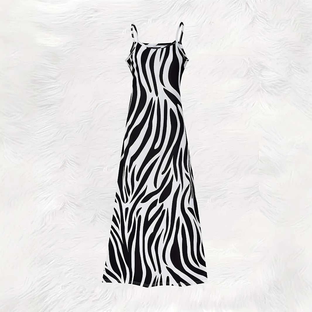 Damen Maxikleid im modernen ZR&Bra-Design mit schmalen Trägern und fließender Silhouette R&B