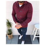 Herren modische Designerjacke mit doppeltem Reihenverschluss und Gürtel R&B