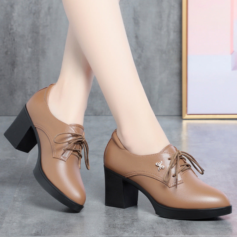 Damen Elegante Schnür-Pumps mit klassischem Blockabsatz und modischer Spitzensilhouette R&B