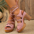 Damen Plateau-Sandalen mit rutschfester Sohle und modischem Riemendesign