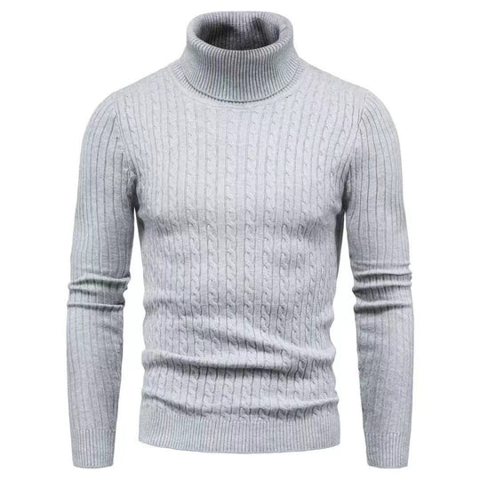 Herren Rollkragenpulli mit strukturiertem Zopfmuster R&B