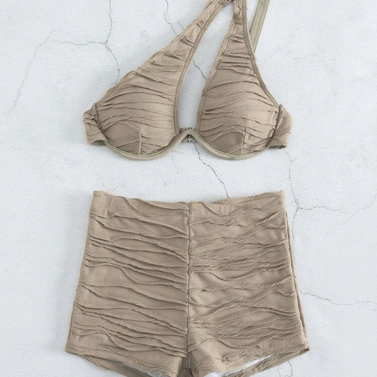 Damen Einseitiger Bikiniset mit raffinierter Raffung R&B